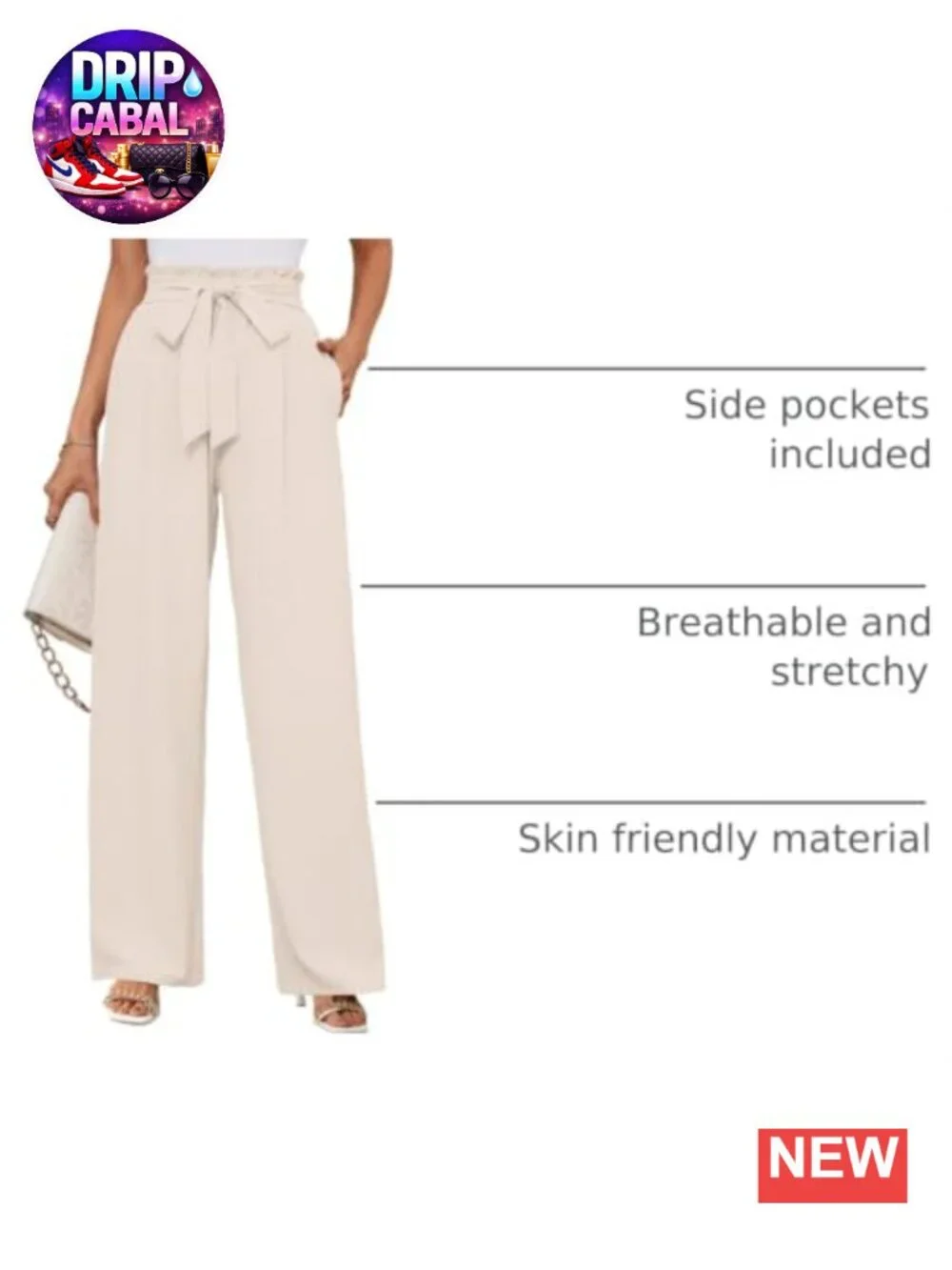 Wide Leg Lounge Pants High Waisted Lightweight Casual Trousers with Pockets
